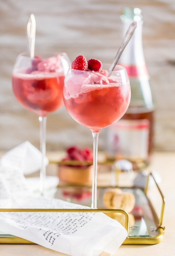 Raspberry Pink Champagne Floats