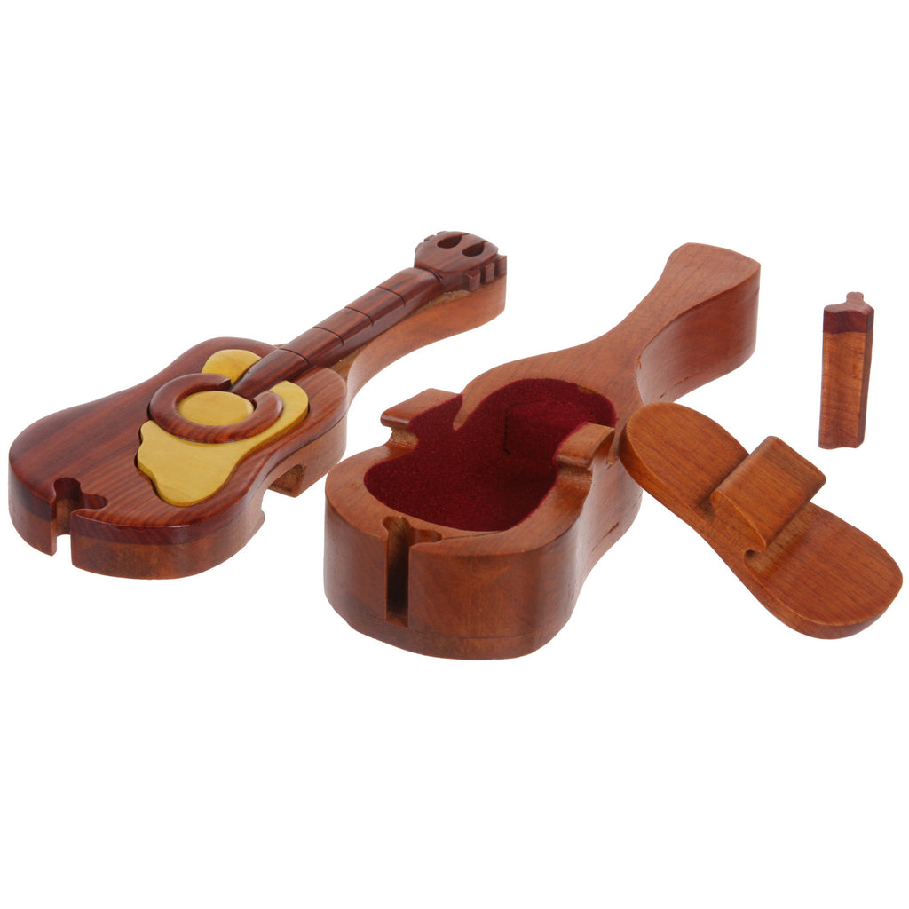 wooden guitar puzzle box