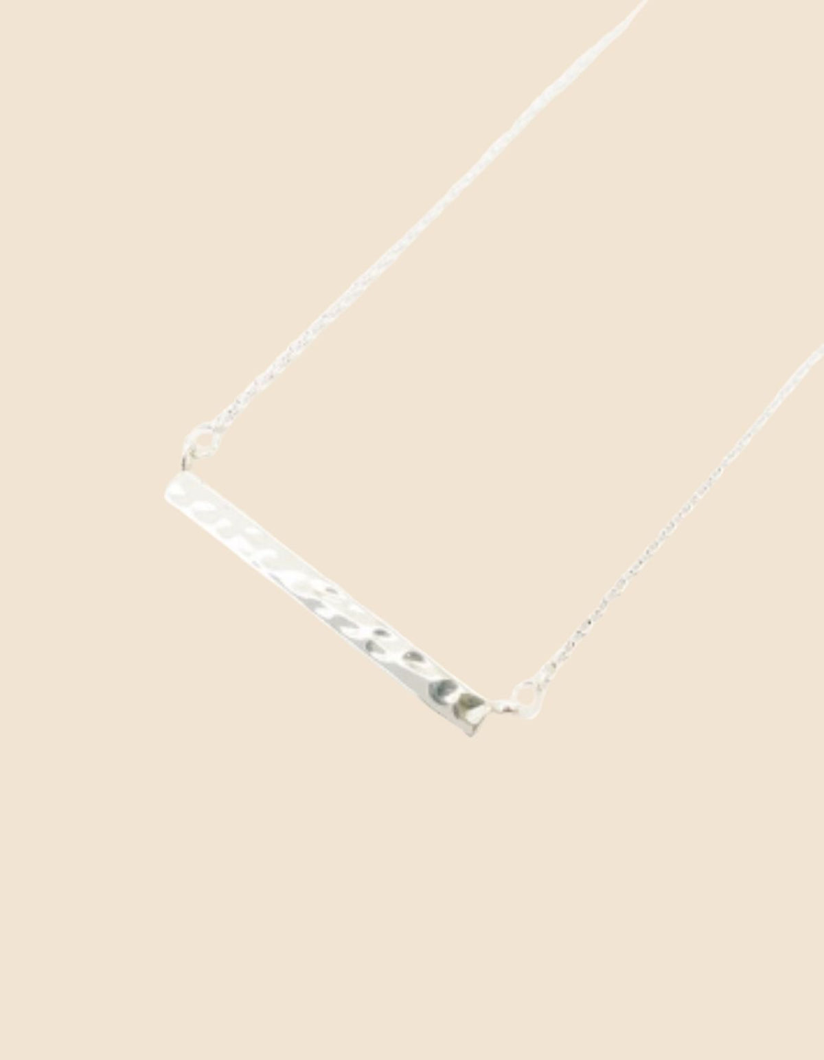 Necklace Textured Rectangular Pendent Chain