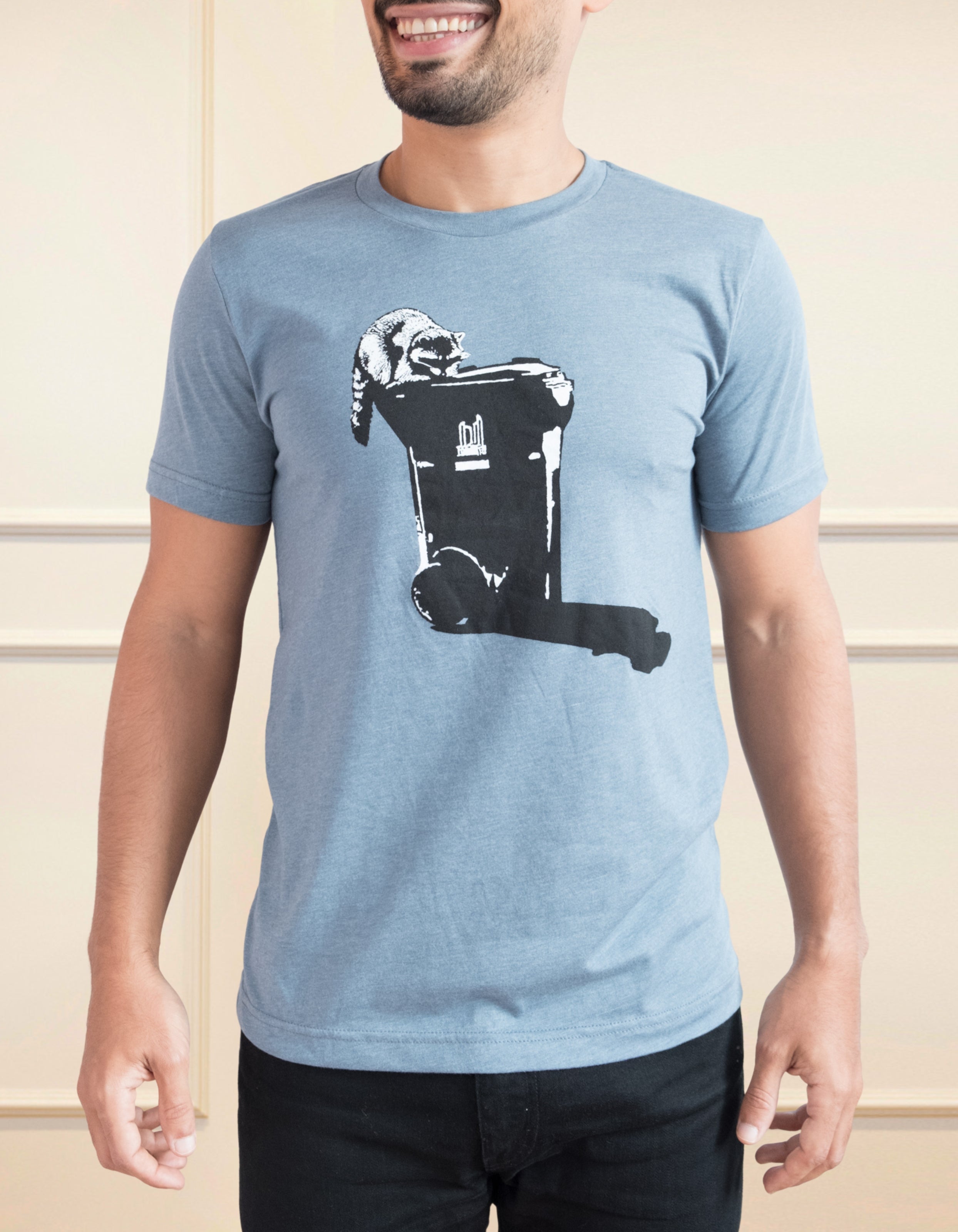Raccoon T-Shirt Men Blue