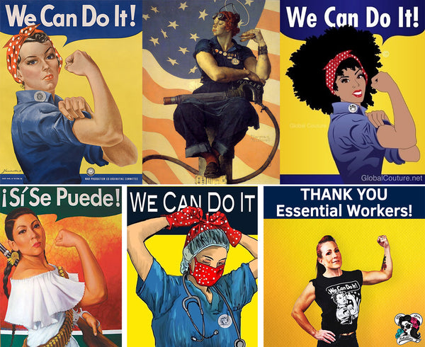 Various We Can Do It inspired posters throughout the years