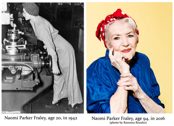 Naomi Parker Fraley, in 1992 and in 2016.