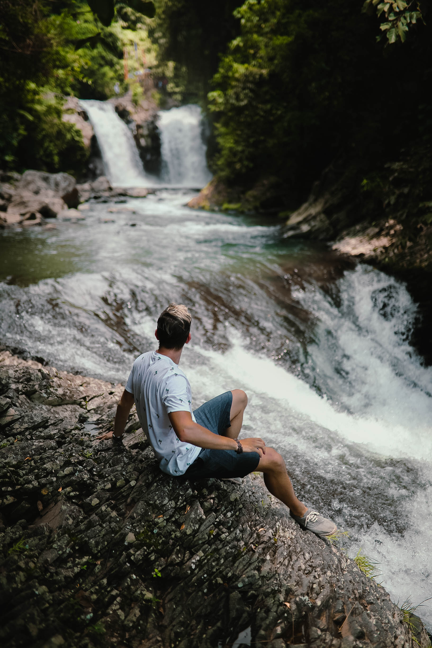 Lost LeBlanc at a waterfall in Bali