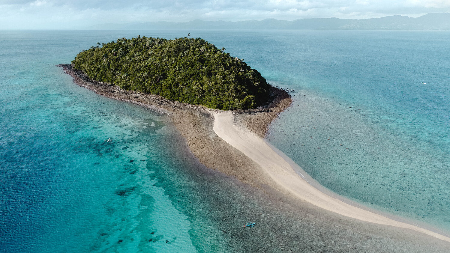 Drone shot of Bon Bon beach in Romblon, Philippines