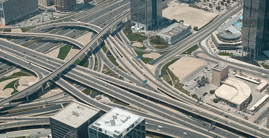 Dubai roads from above