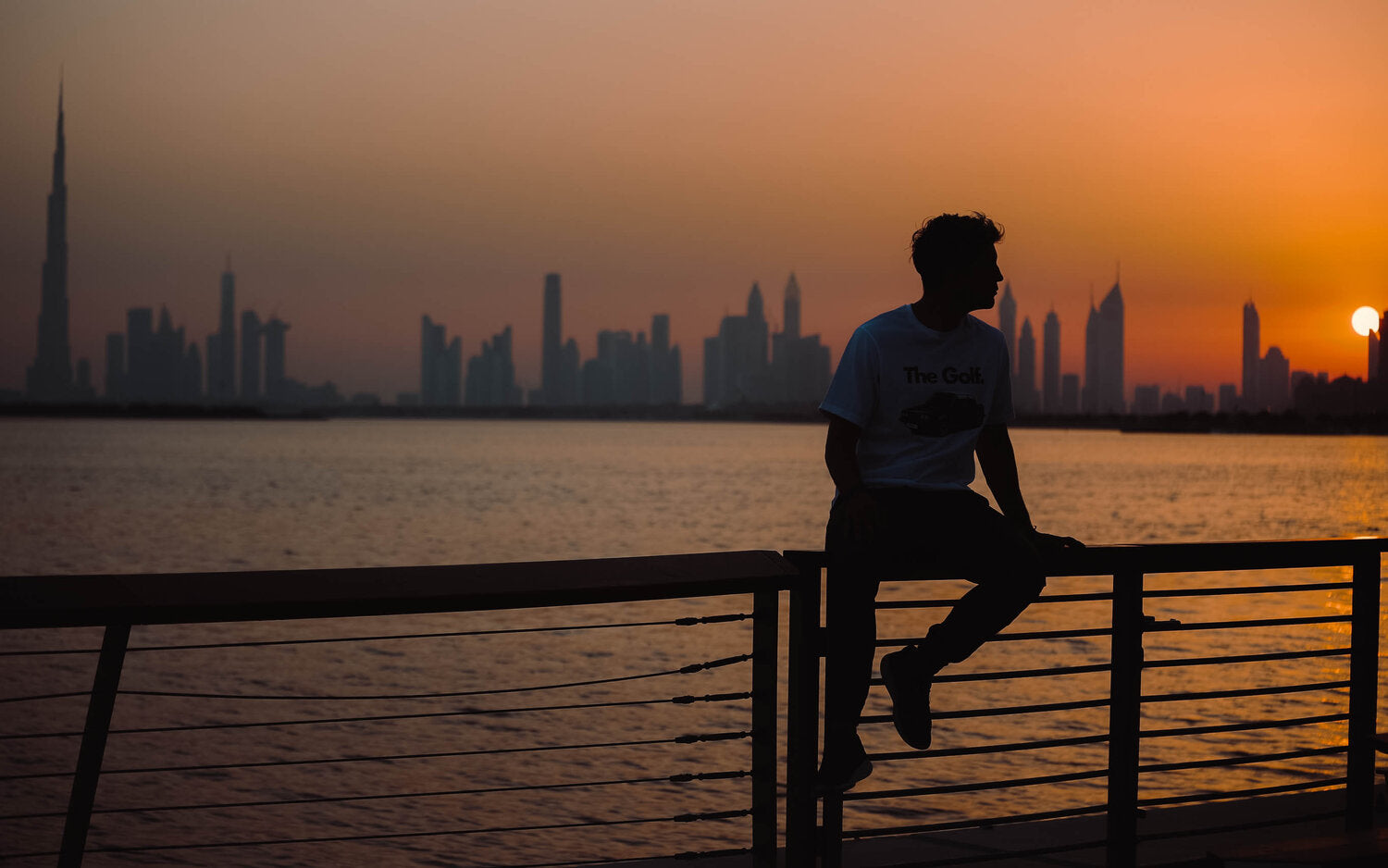 LostLeBlanc at sunset with backdrop of Dubai