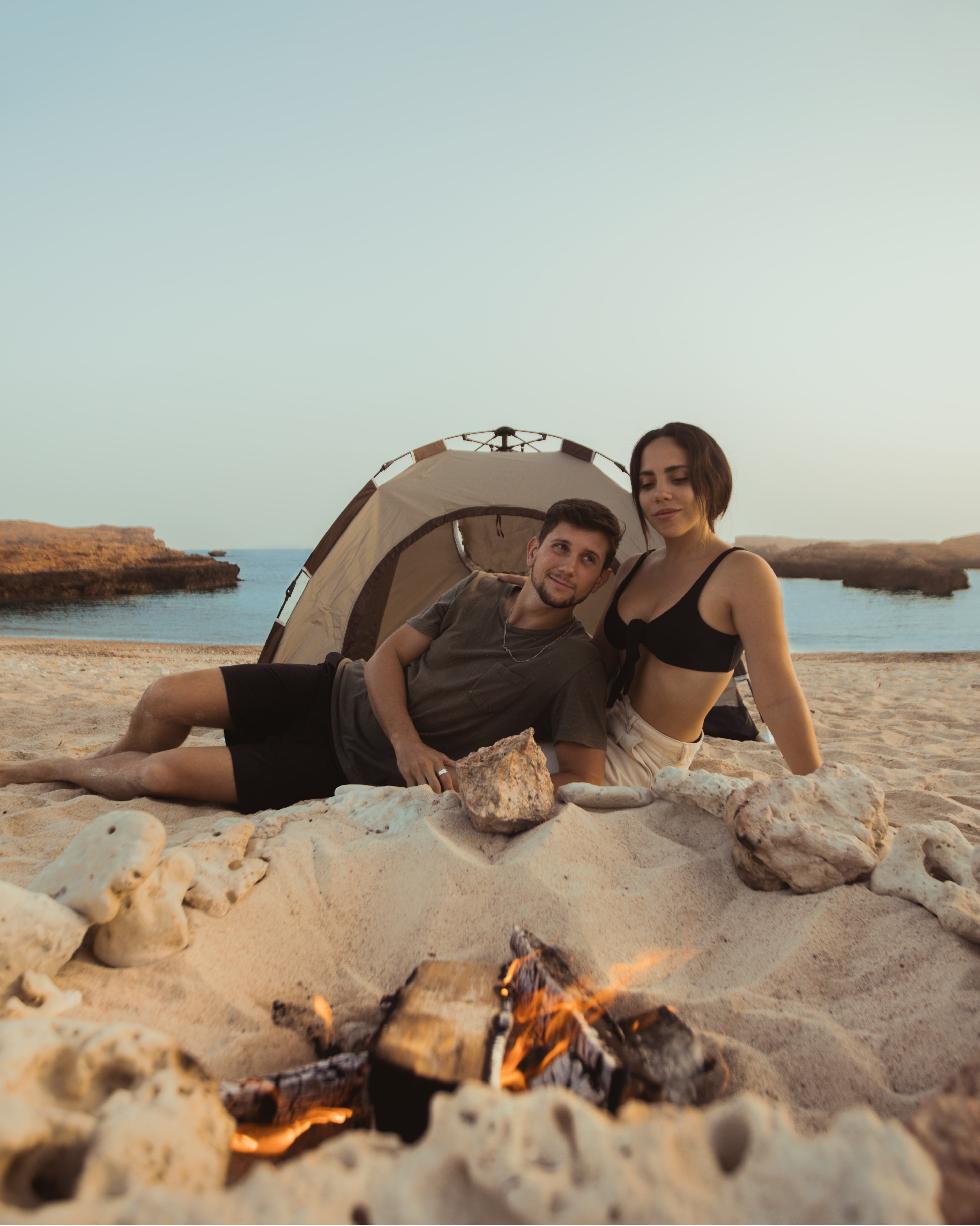 Lost LeBlanc and WhatTheChic camping on the Dimaniyat Islands