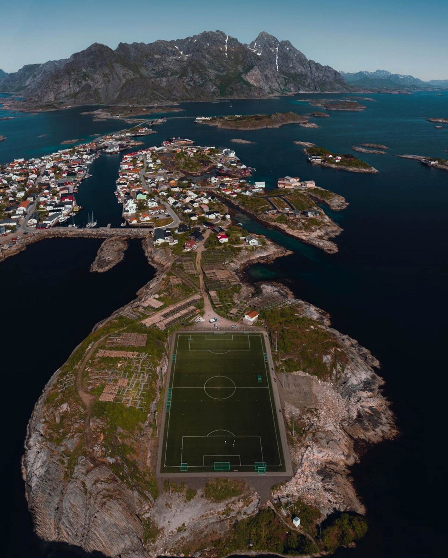 The football pitch in Lofoten, Norway - most unusually located football pitch
