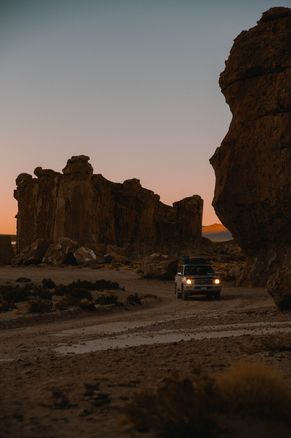 Toyota driving through Bolivia