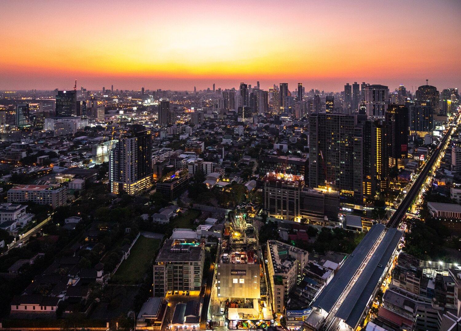 View from Octave Sky Bar in Bangkok, Thailand