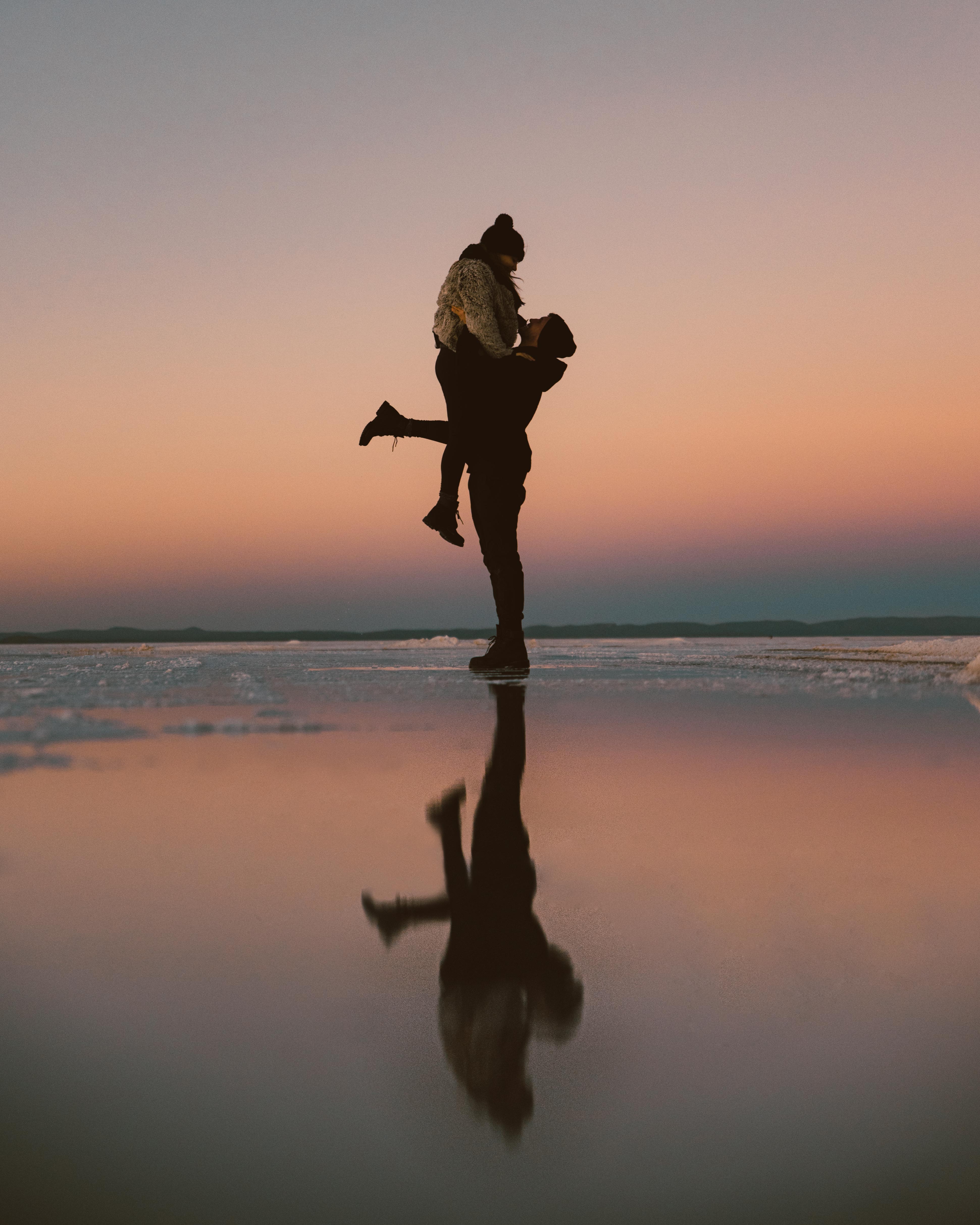 WhatTheChic and Lost LeBlanc at the Salt Flats at sunrise in Uyuni, Bolivia