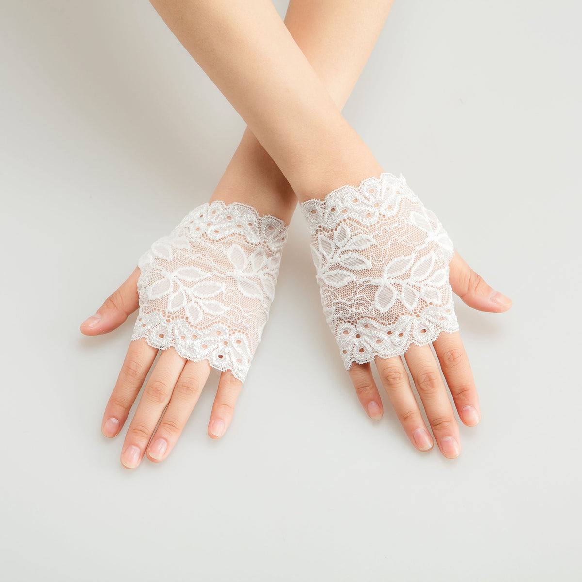 black lace wedding gloves