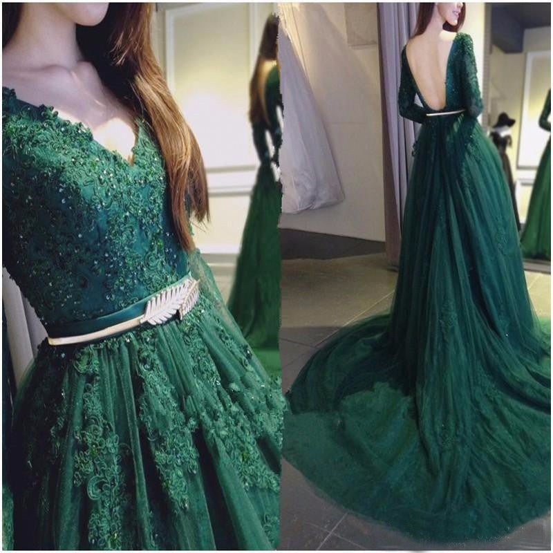 dark green long sleeve dresses