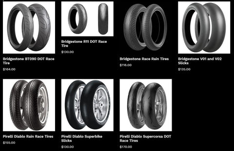 Motorcycle Race Tires Pirelli Bridgestone