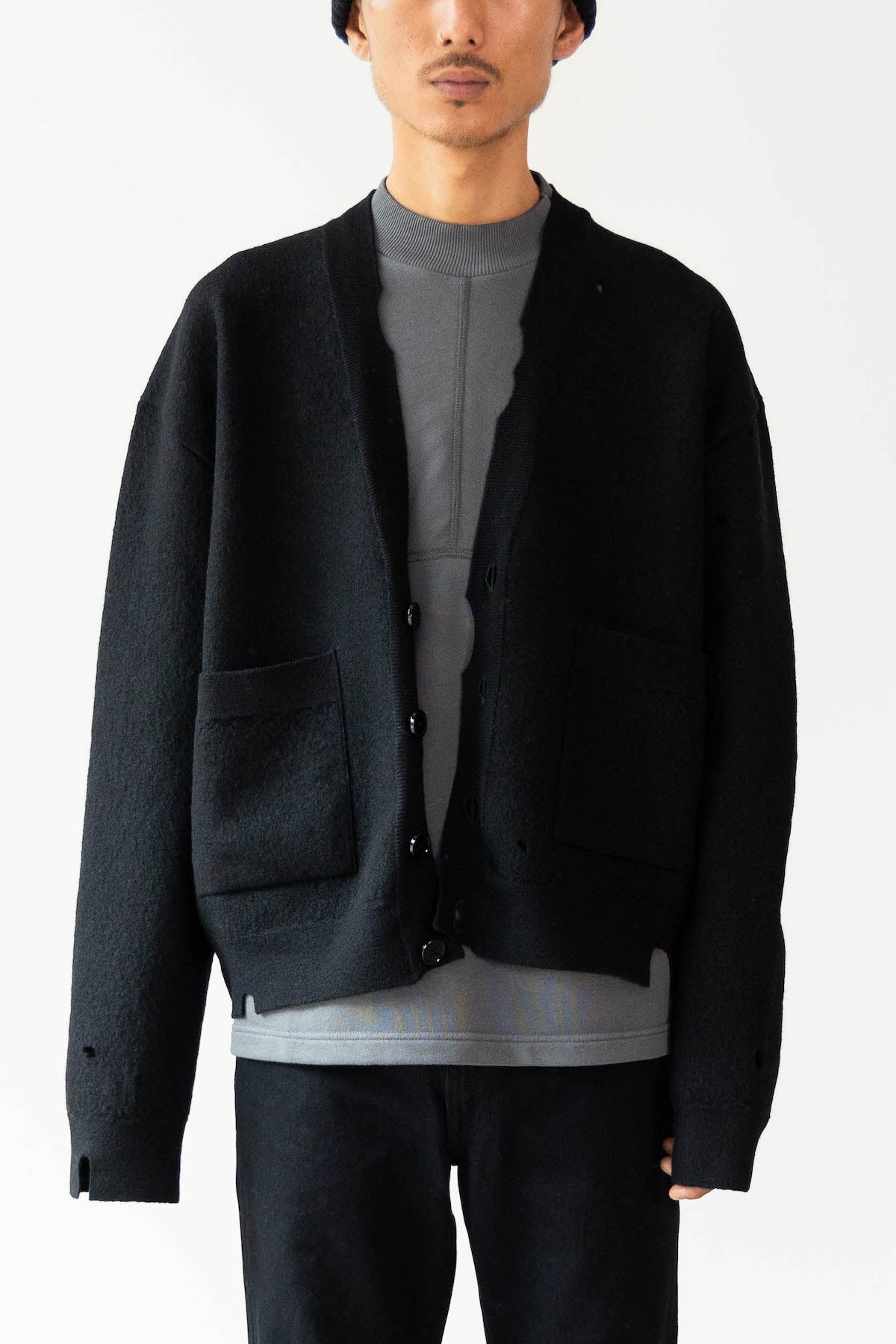 MM6 Maison Margiela - Distressed Cardigan - Black - Canoe Club