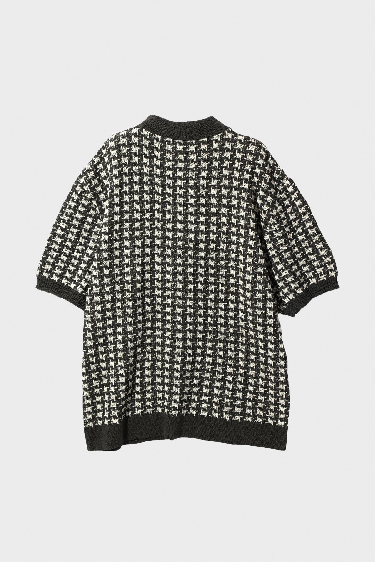 Needles - Houndstooth Polo Sweater - Black - Canoe Club