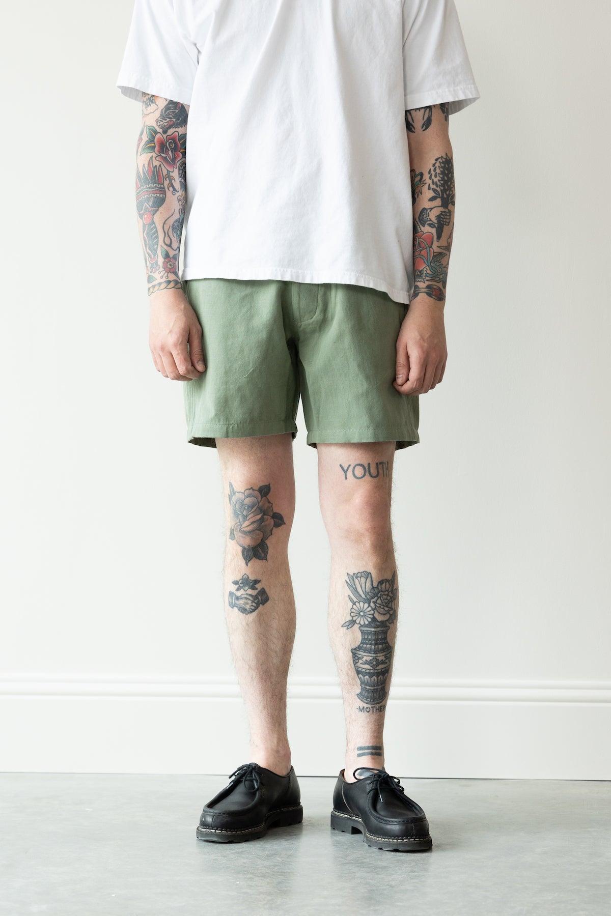 Wythe - Cotton/Linen Shorts - Faded Olive - Canoe Club