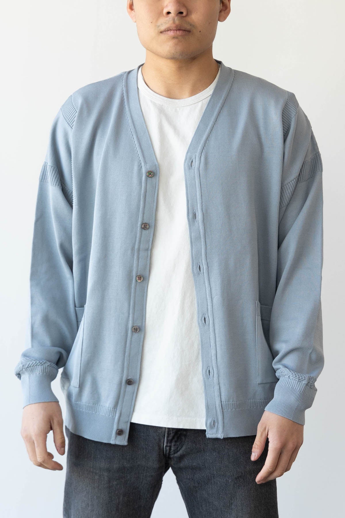 Yashiki - Satoyuki Cardigan - Pale Blue - Canoe Club