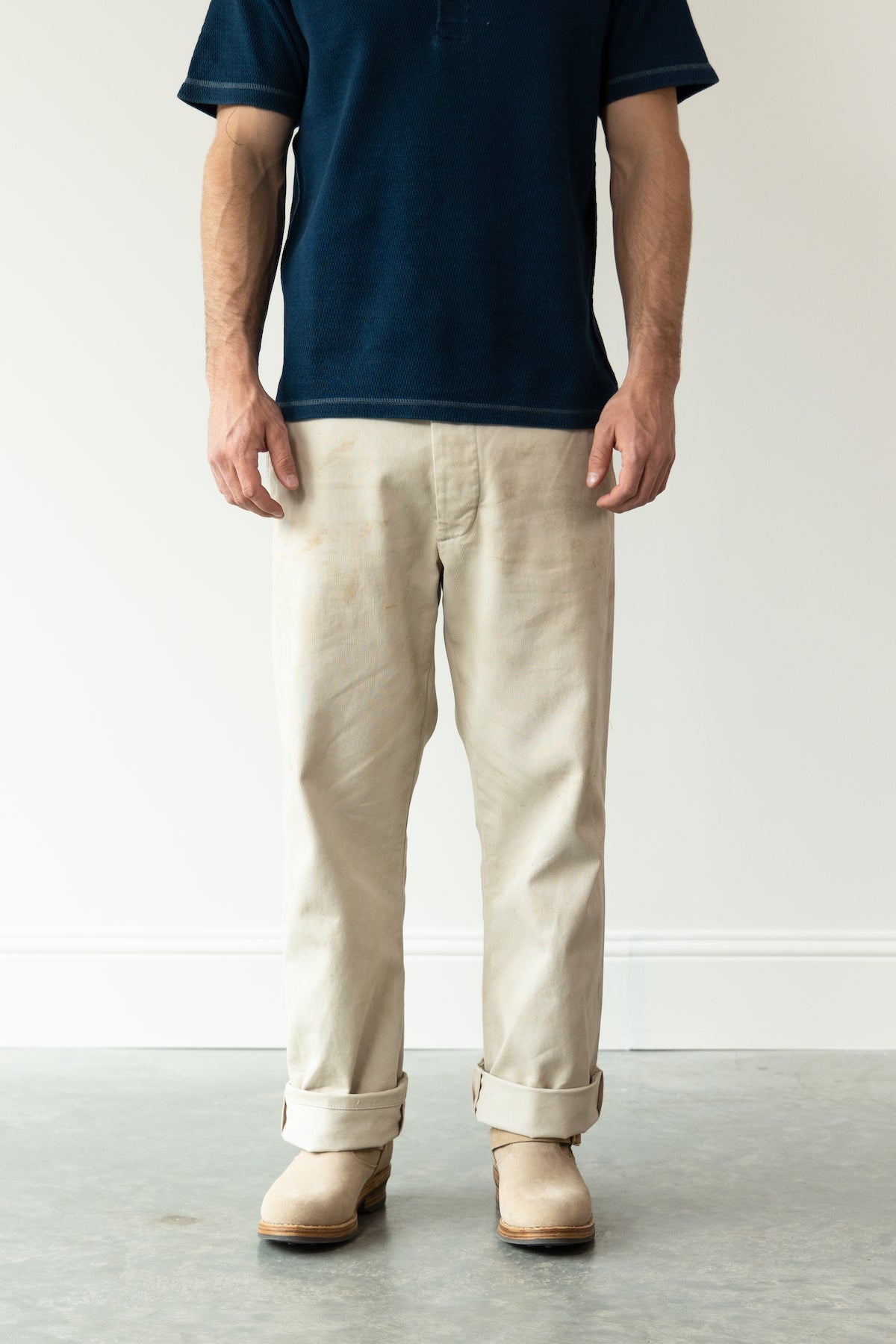 RRL - Field Distressed Beford Cord Pant - Stone - Canoe Club