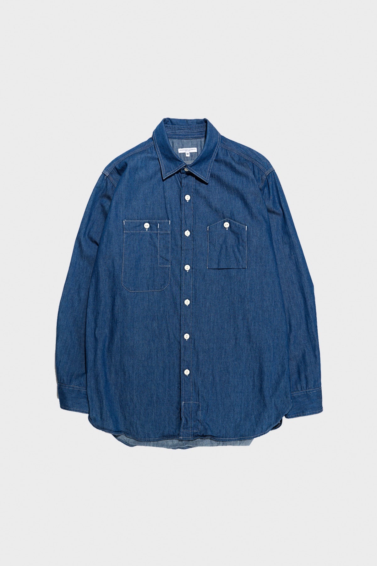Engineered Garments Work Shirt | Blue Cotton Denim Shirting