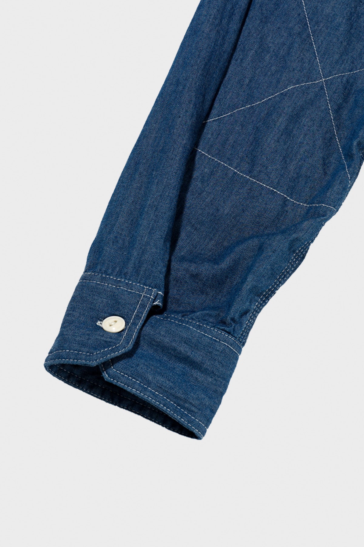 Engineered Garments Work Shirt | Blue Cotton Denim Shirting