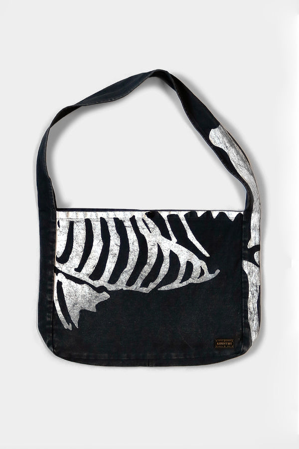 14ozブラックデニム BOOK BAG（BONE pt）KAPITAL バッグ 売り出し卸値