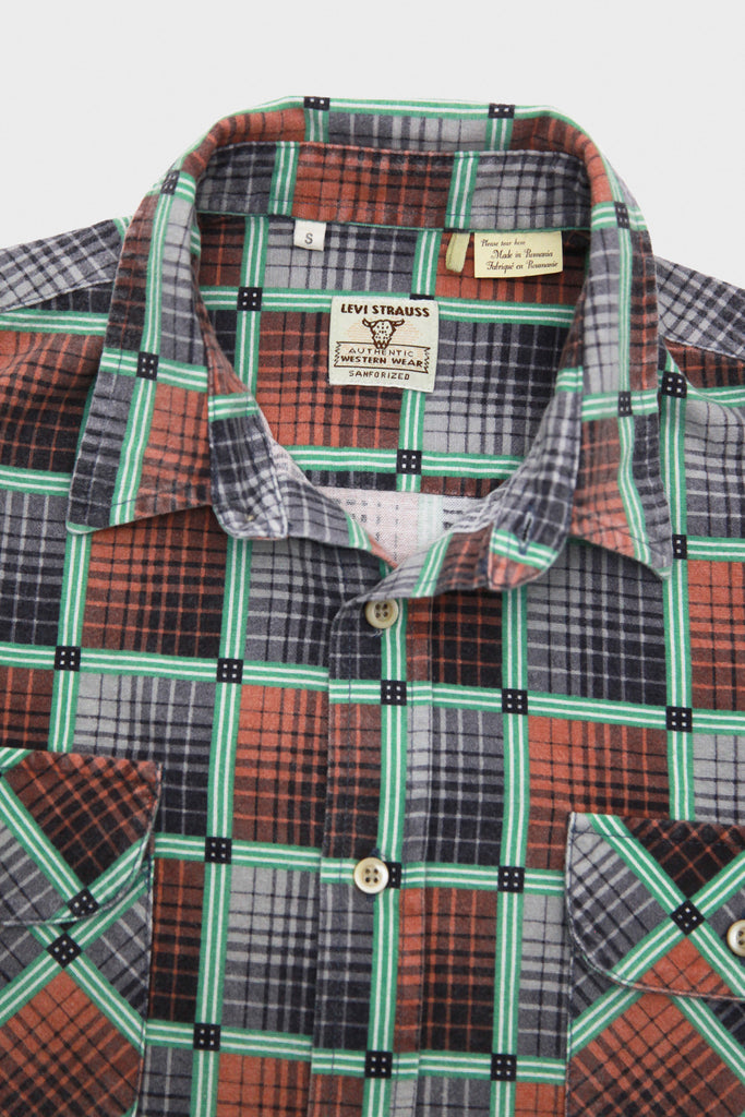 levis green check shirt