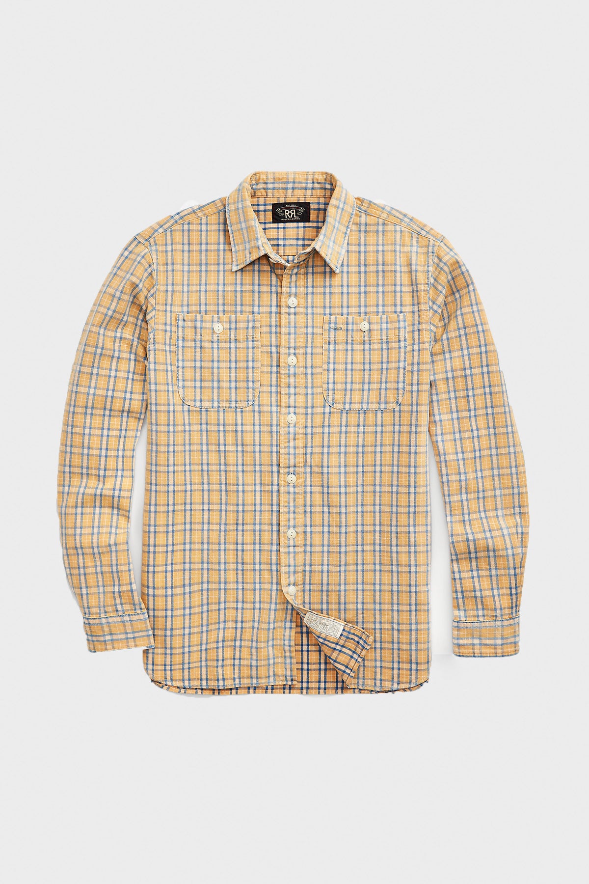 RRL - Plaid Woven Workshirt - Tan/Indigo - Canoe Club