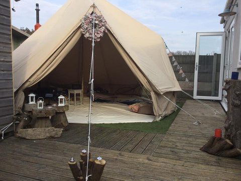bell tent and patio