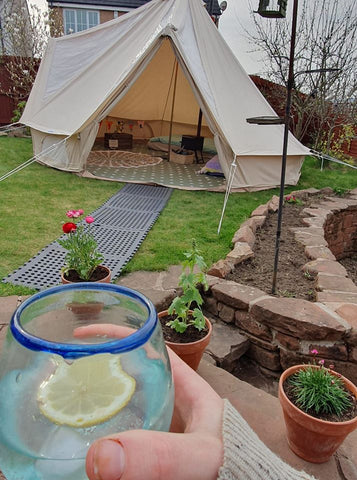 drinks with a bell tent