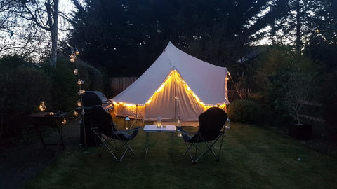 lights on bell tent