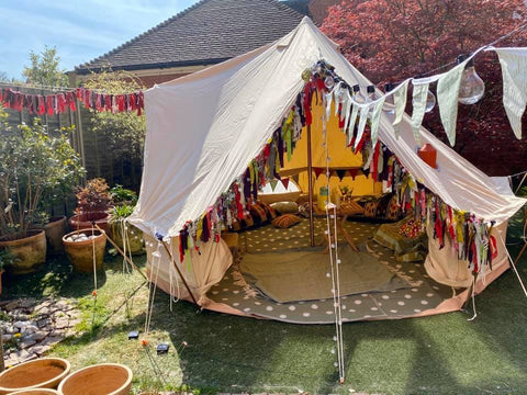 decorated bell tent