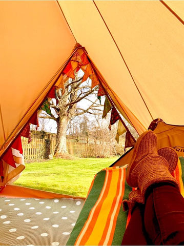 bell tent in the afternoon