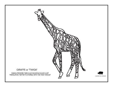 giraffe coloring stencil