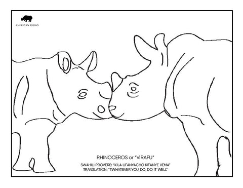 rhinoceros coloring stencil