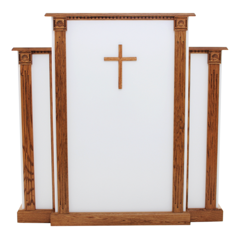 White Church Wood Pulpit with Cross