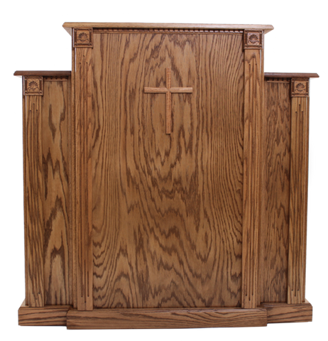 Traditional Style Church Wood Pulpit with Cross