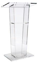 Acrylic Lectern Clear with Open Back and Shelf