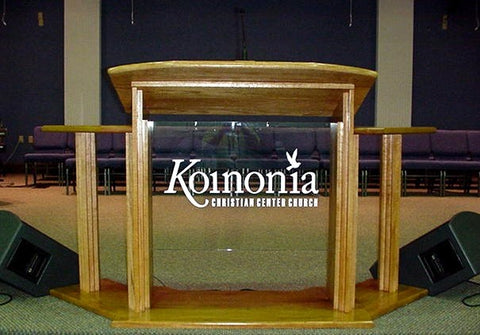 Large Wood and Acrylic Pulpit with Wings