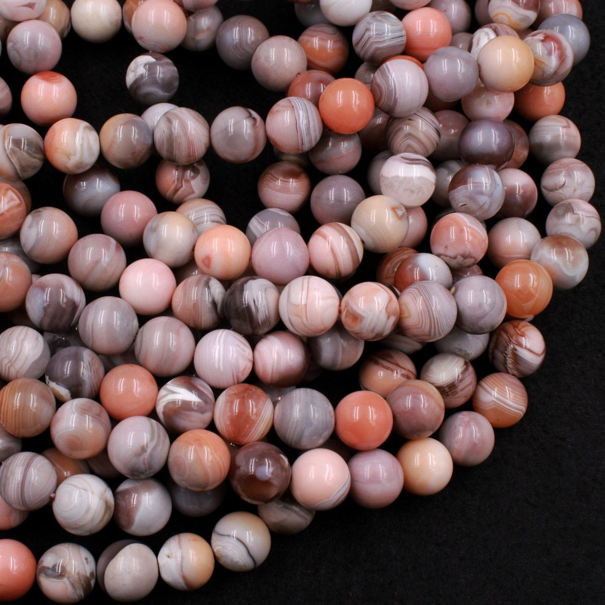 Natural Stone Botswana Agate Gemstone Round Beads Strand 15" 6mm 8mm 10mm 12mm