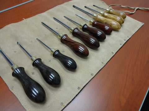 Screwdrivers, Cocobolo, Ebony, Olivewood, Brass and steel