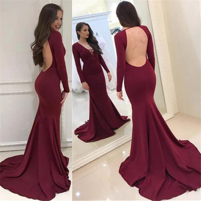 formal open back dresses