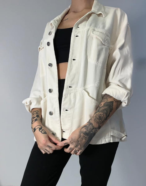 cream denim shirt