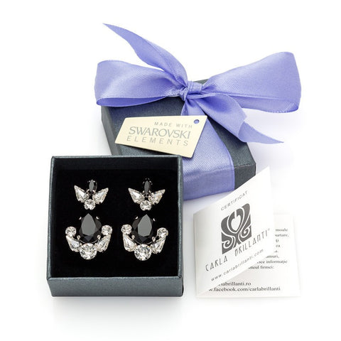 Earrings with Swarovski colored stones Xena