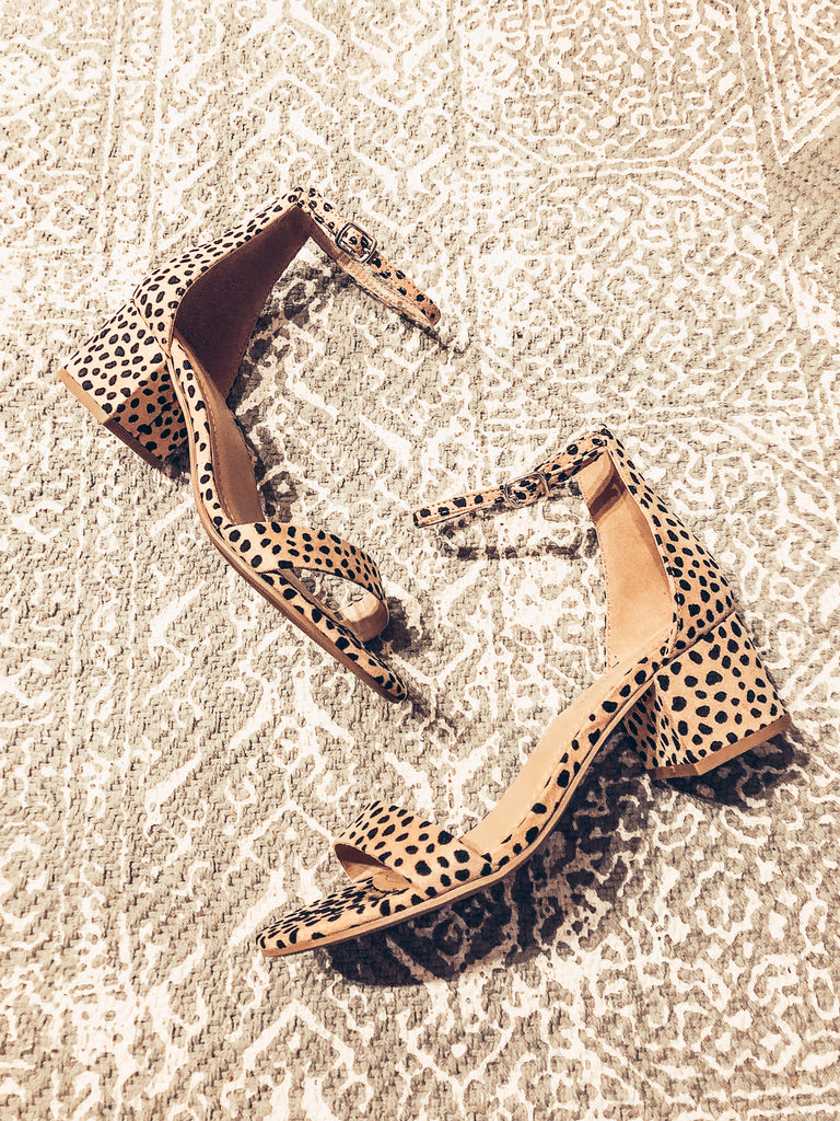 leopard print block heels