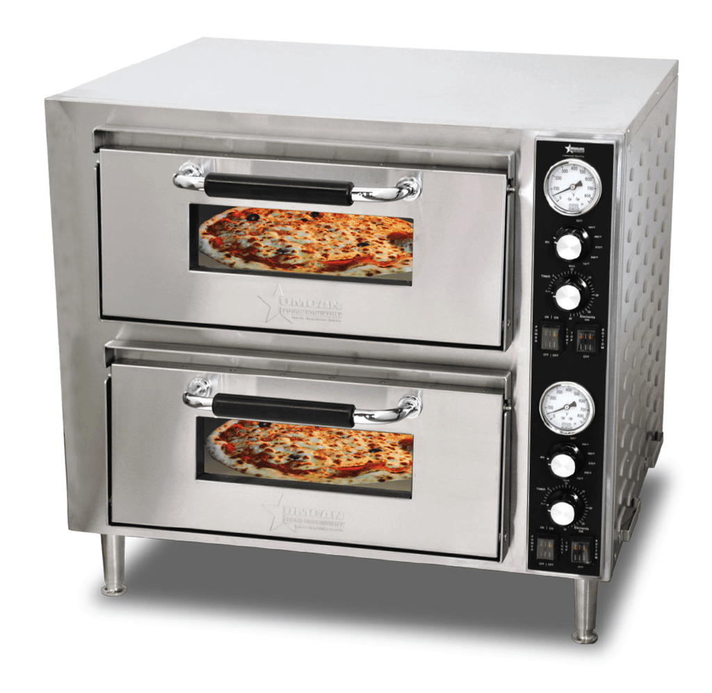 Omcan PECN3200D Electric Double Deck Countertop Pizza Oven 18