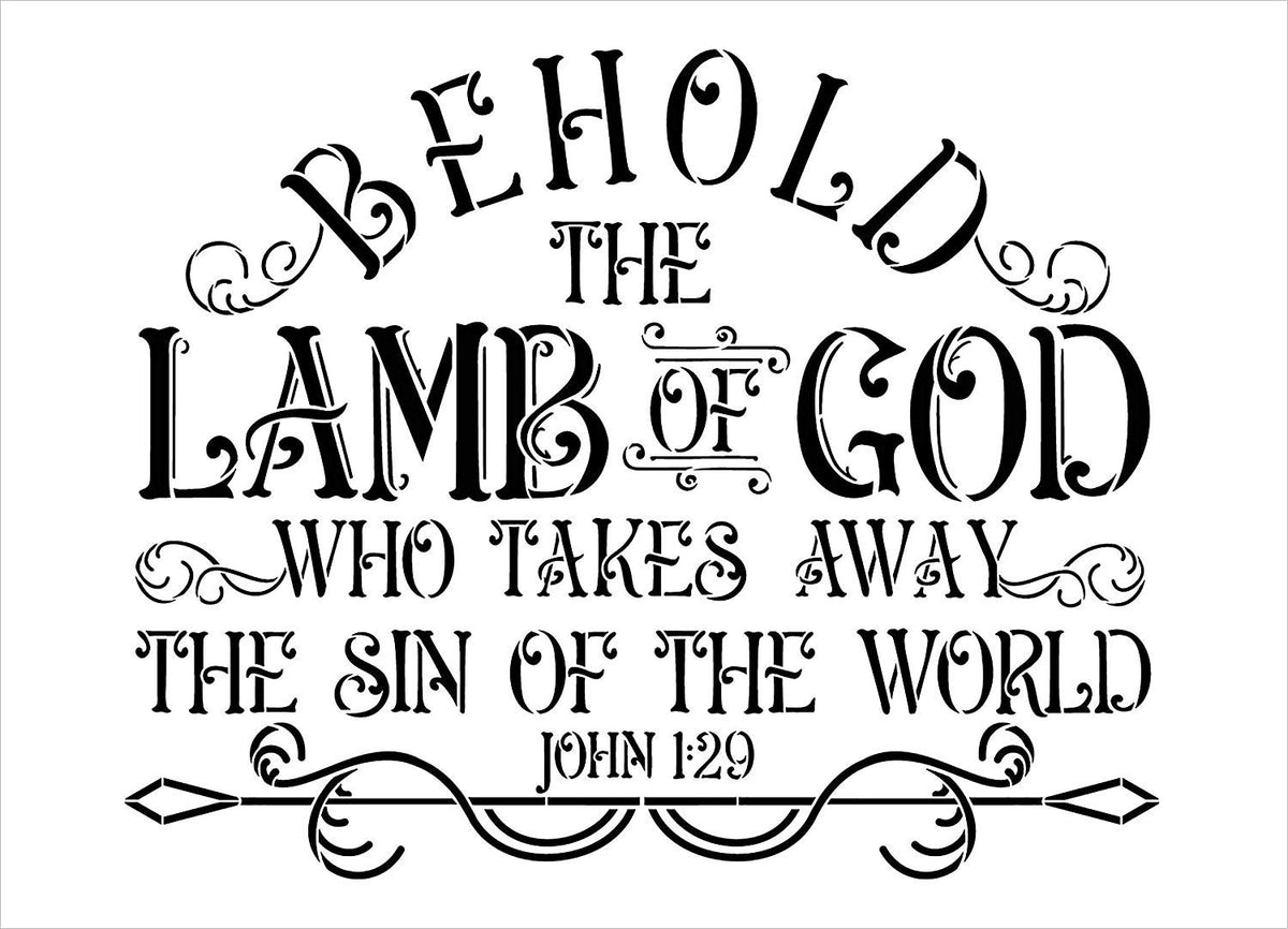 Lamb of God John 1:29 Stencil StudioR12 | Christian Faith Bible Verse