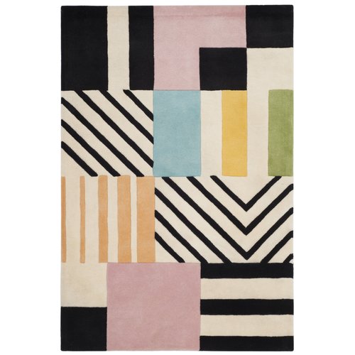 Dominica Hand-Tufted Wool Ivory/Black Area Rug 5' x 8'