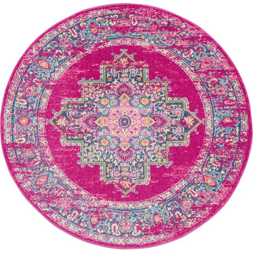 Dorset Oriental Fuchsia Area Rug 5'3'' round