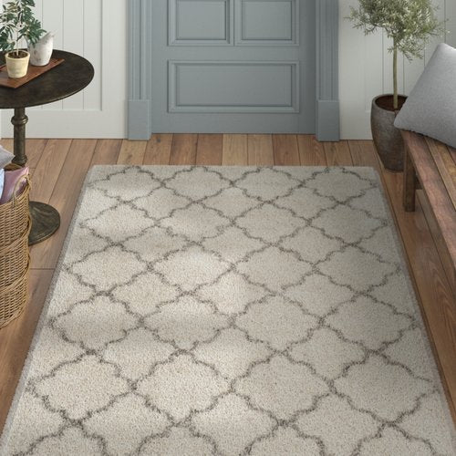 Samira Shag Power Loom Ivory/Gray Area Rug